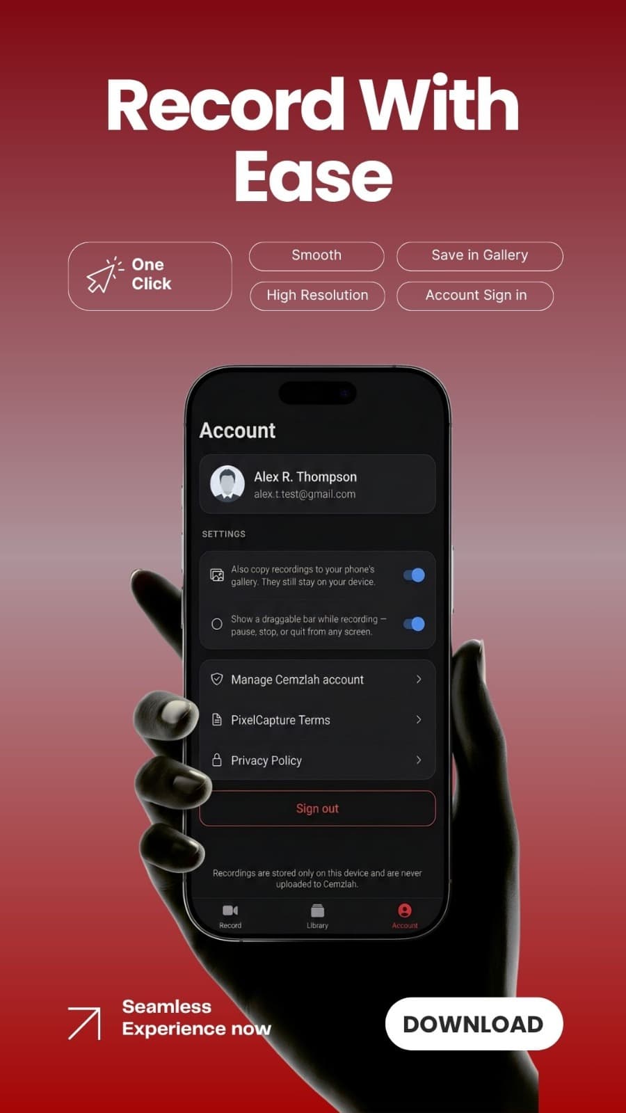 Record your screen. Keep your privacy.