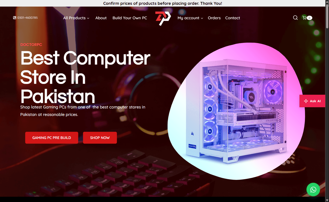 DoctorPC computer hardware online store